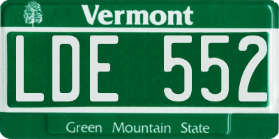 VT license plate LDE552