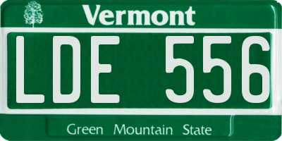 VT license plate LDE556