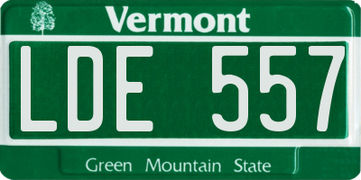 VT license plate LDE557