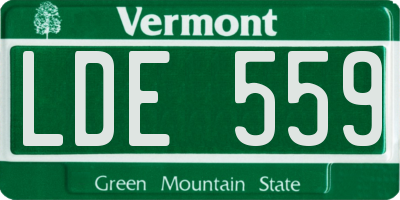 VT license plate LDE559