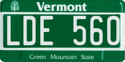 VT license plate LDE560