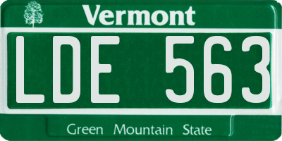 VT license plate LDE563