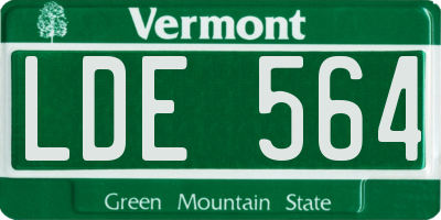 VT license plate LDE564