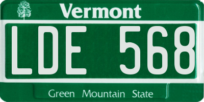 VT license plate LDE568