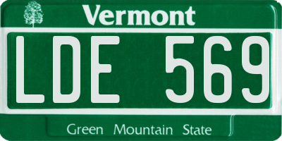 VT license plate LDE569