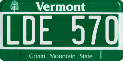 VT license plate LDE570