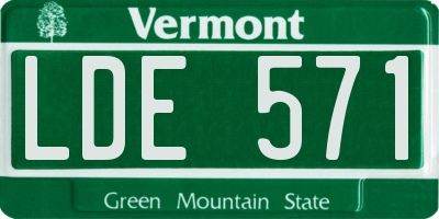 VT license plate LDE571