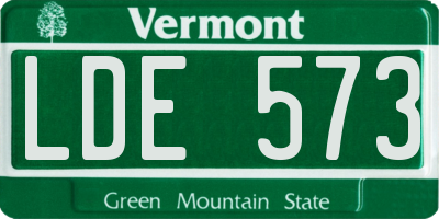 VT license plate LDE573