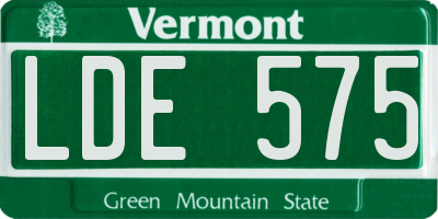 VT license plate LDE575