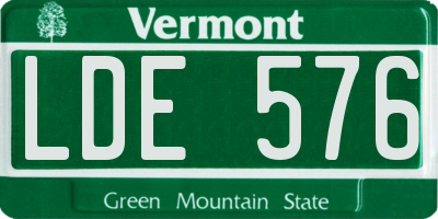 VT license plate LDE576