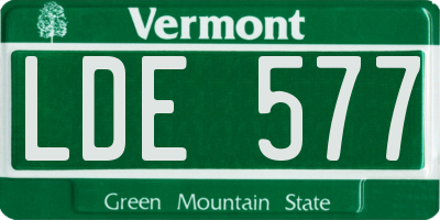 VT license plate LDE577