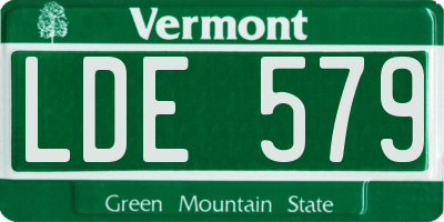VT license plate LDE579