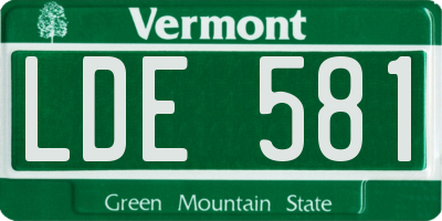 VT license plate LDE581