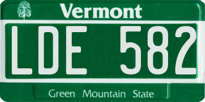 VT license plate LDE582