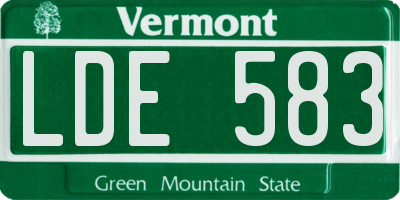 VT license plate LDE583