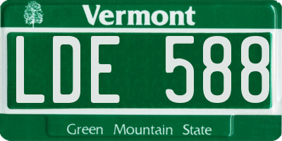 VT license plate LDE588