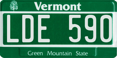 VT license plate LDE590