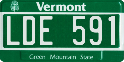 VT license plate LDE591