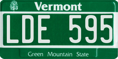 VT license plate LDE595