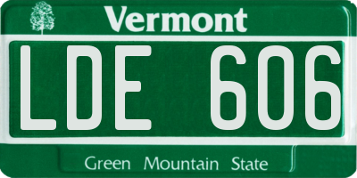 VT license plate LDE606