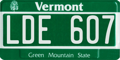 VT license plate LDE607