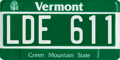 VT license plate LDE611