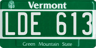 VT license plate LDE613