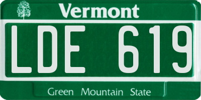 VT license plate LDE619