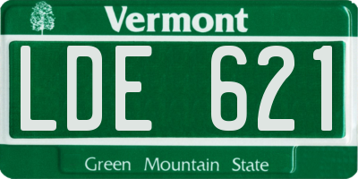 VT license plate LDE621