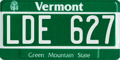 VT license plate LDE627