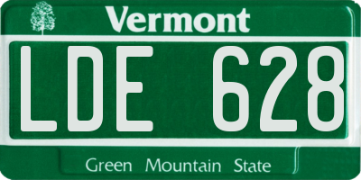 VT license plate LDE628