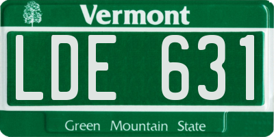 VT license plate LDE631
