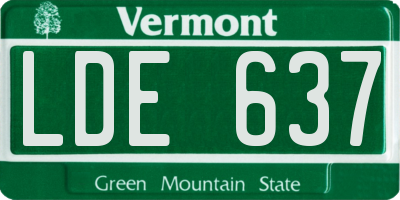 VT license plate LDE637