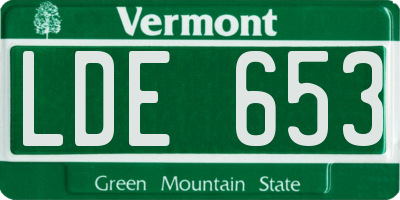 VT license plate LDE653