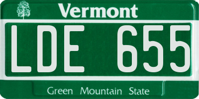 VT license plate LDE655