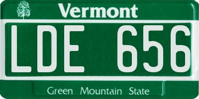 VT license plate LDE656