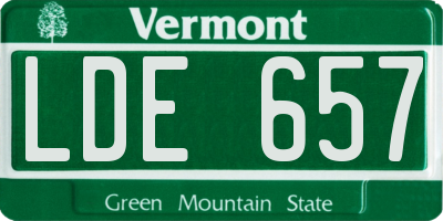 VT license plate LDE657