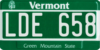 VT license plate LDE658