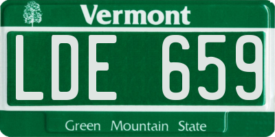VT license plate LDE659