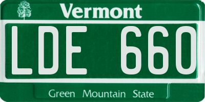 VT license plate LDE660