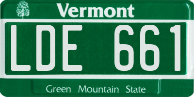 VT license plate LDE661