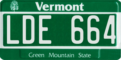 VT license plate LDE664