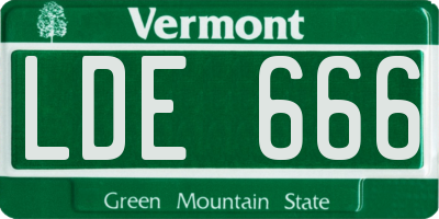 VT license plate LDE666
