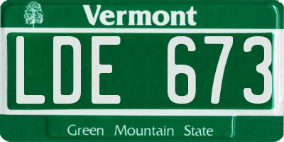 VT license plate LDE673