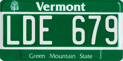 VT license plate LDE679