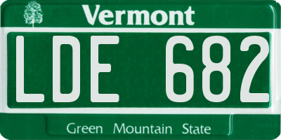 VT license plate LDE682