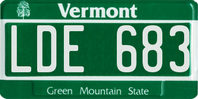 VT license plate LDE683