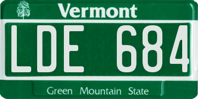 VT license plate LDE684