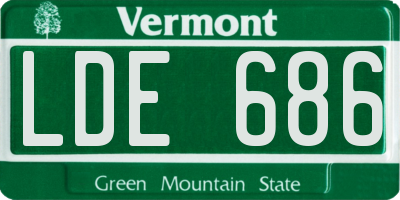 VT license plate LDE686