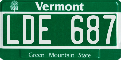 VT license plate LDE687